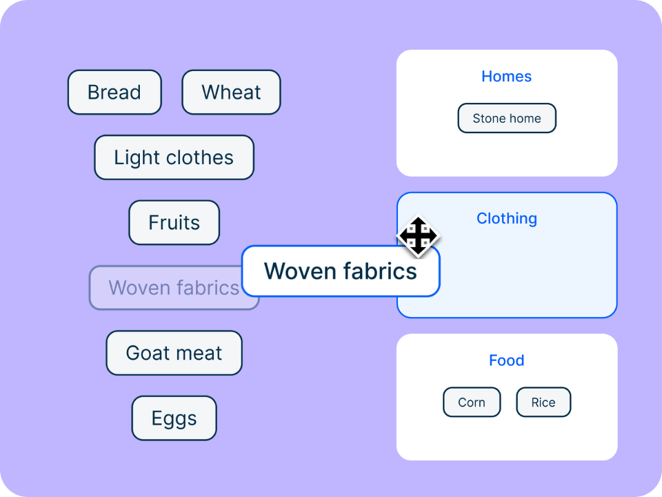 An illustration of AI transforming text into interactive elements like timelines, matching games, and simulations—highlighting automated content conversion without the need for prompts.