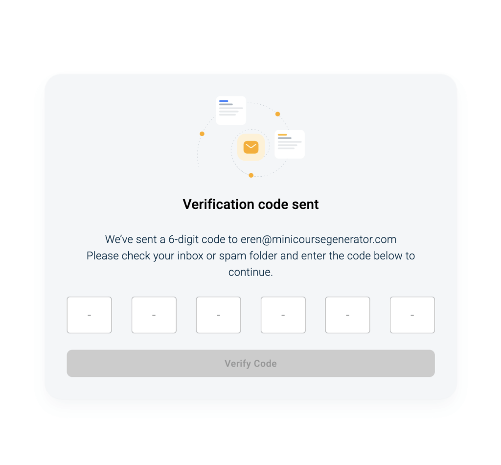 code verification screen
